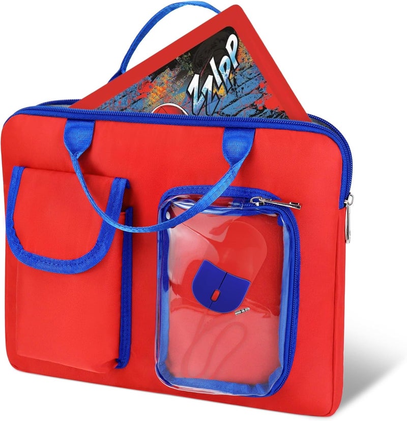 Annmore Carrying Bag for LEXiBOOK Educational and Bilingual Laptop, Red/Blue - Image 1